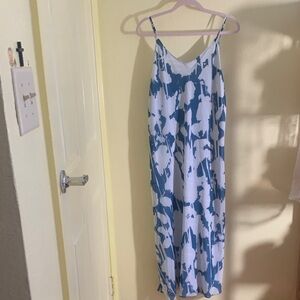 NWT Blue and White Spaghetti Strap Dress, size L